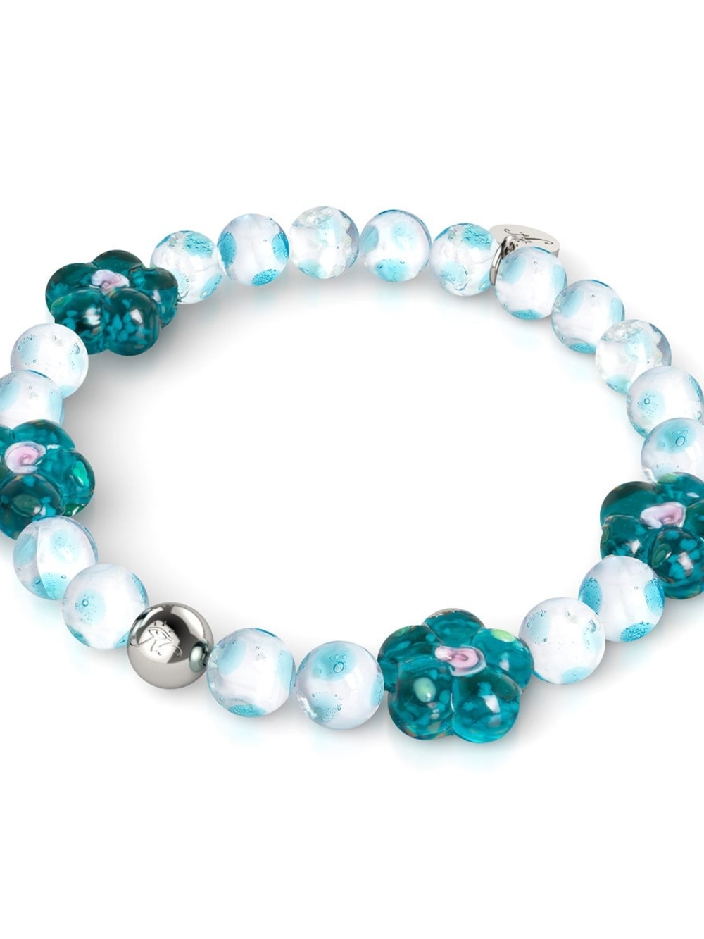 🆕️ NOGU Lagoon Magnolias Firefly Glass Flower Bracelet